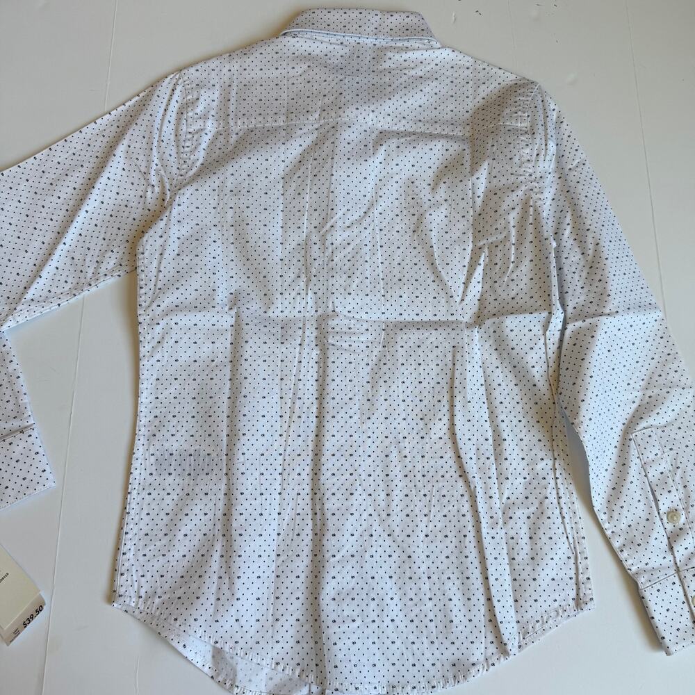 NEW Calvin Klein Slim Fit + Stretch Dress Shirt Black White 10 - Picture 9 of 10